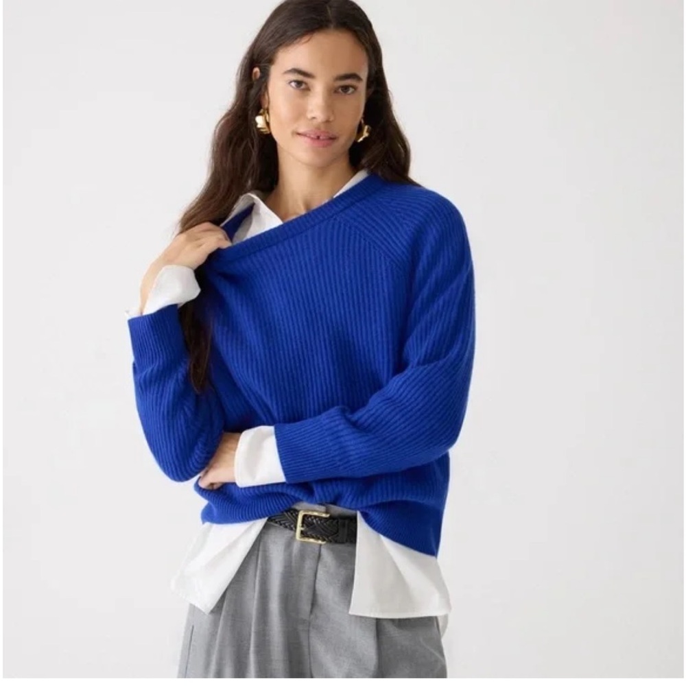 J.Crew Ribbed Cashmere Oversized Crewneck Sweater